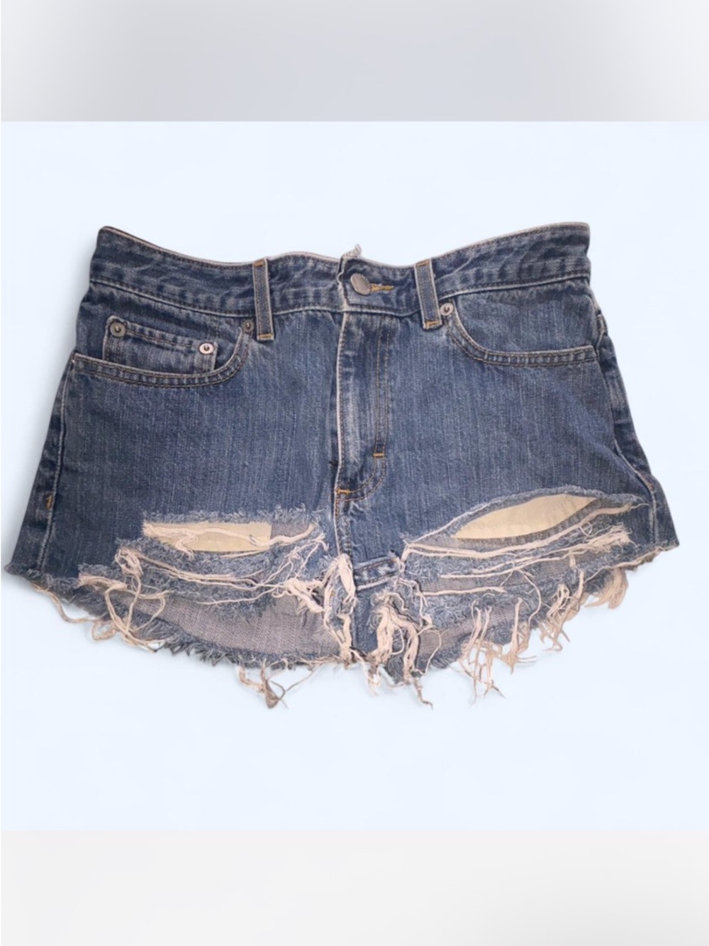Banana Republic Distressed Denim Cutoff Shorts - Dark Blue